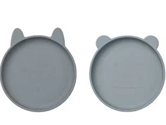 Liewood blue multi mix tallerken Olivia silikone (2-pack)